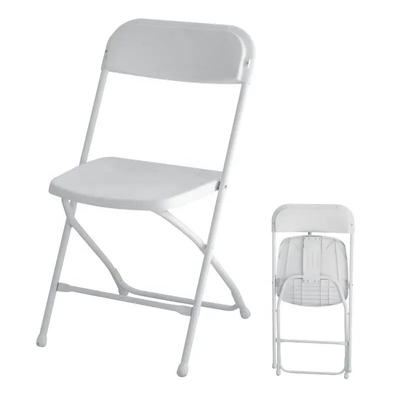 81*42*39cm Heavy Duty Fan Back White Plastic Folding Chair for Workshop Applications