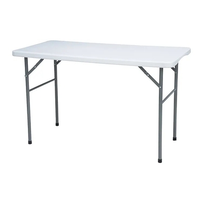 122*61*74CM White Plastic Folding Table With Adjustable Height For Outdoor Picnic 4FT