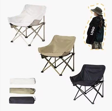 Garden Outdoor Furniture 2024 Foldable Portable Moon Chair for Camping Fishing and More