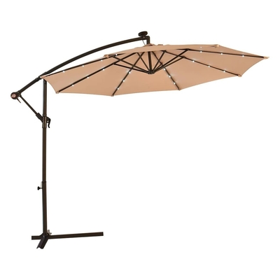 Outdoor Leisure Iron Steel Garden Umbrella with Hand Crank and Waterproof Cover 2.7m Size