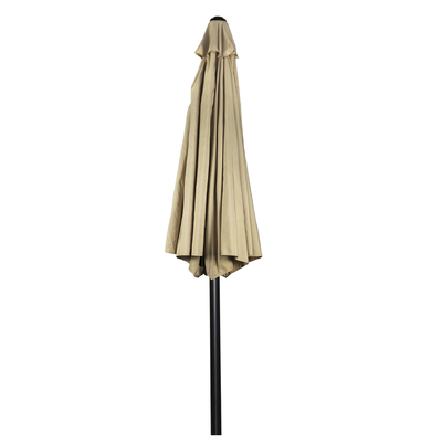 Outdoor Funiture Customized Leisure Iron Steel Garden Umbrella with Hand Crank and Tilt