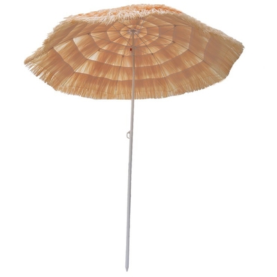 Manual Control Sun Beach Straw Thatch Scenic Patio Umbrellas Folding Wooden Iron Umbrella