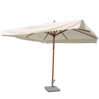 Outdoor Wooden Umbrella for Hotel Patio Coffee Shop Camping at Modern Big White Square