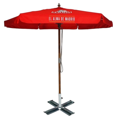 Outdoor Wooden Umbrella Support Room Space Selection Commercial Branded Big Umbrella