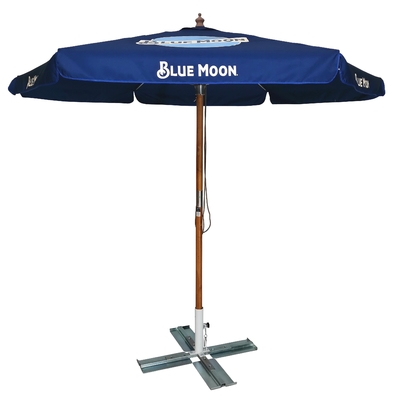 Outdoor Furniture Push Open Pin Stop Waterproof Parasol Umbrella Indonesia Hardwood