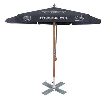 Stable Structure Wooden Umbrella with Pongee Panel Material and 2.5m Open Diameter