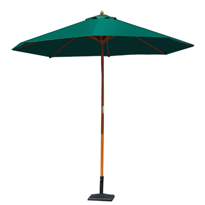 All in 1 Waterproof Polyester Fabric Leisure Straight Big Wooden Umbrella for Full Season Outdoor